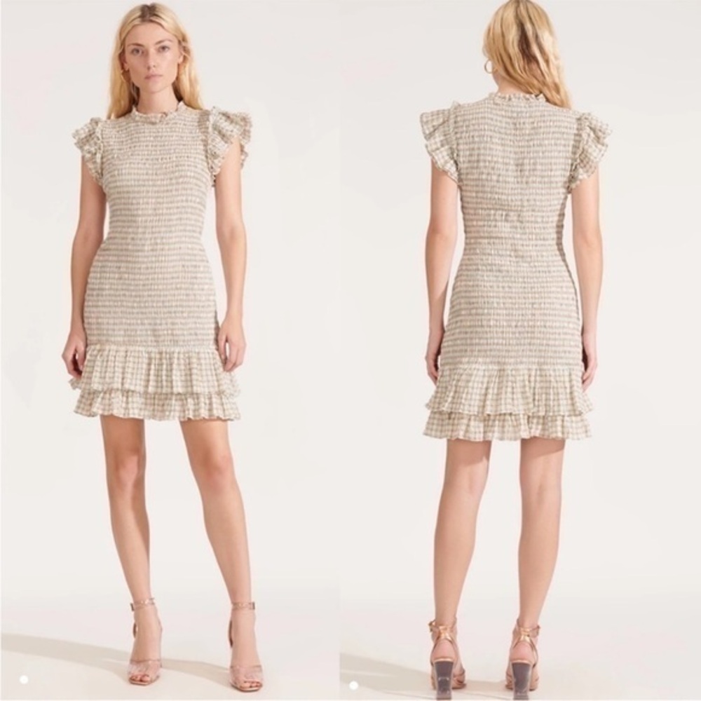 New ▶️ Veronica Beard ◀️ Cici Smocked Mini Dress. Size 8